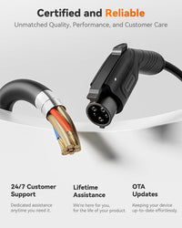 Level 2 EV Charger 40Amp - NEMA 14-50 EVSE with J1772 Connector - CSA Certified Wall Home EV Charger - 25FT Cable,Outdoor/Indoor,Rfid Card,Wifi Enabled, 240V Electric Vehicle Charging Station