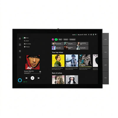 Smart Home Control Panel Designed for Whole-Home Automation, 10.1" Touchscreen, Zigbee Wi-Fi, Background Music
