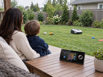M20 KNX Smart Home Touch Screen Control Panel All-In-One, Midday overcast, medium-sized suburban backyard